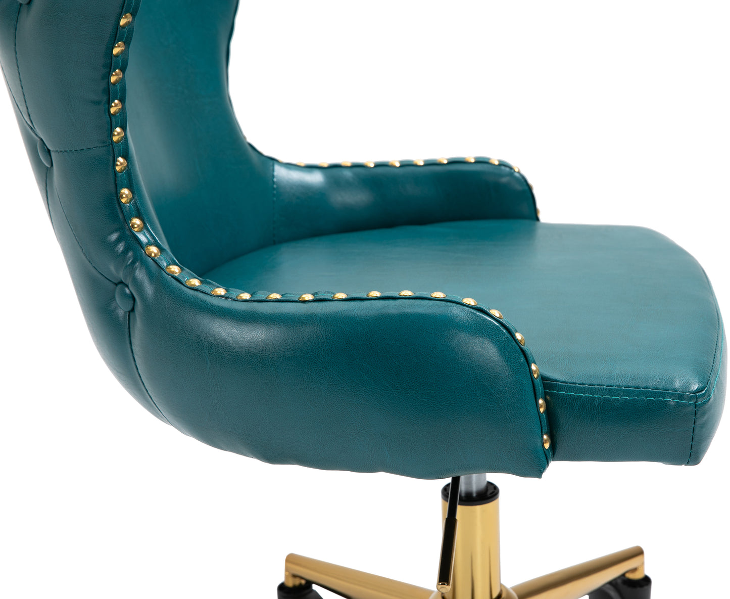 rigby blue vegan leather office chair