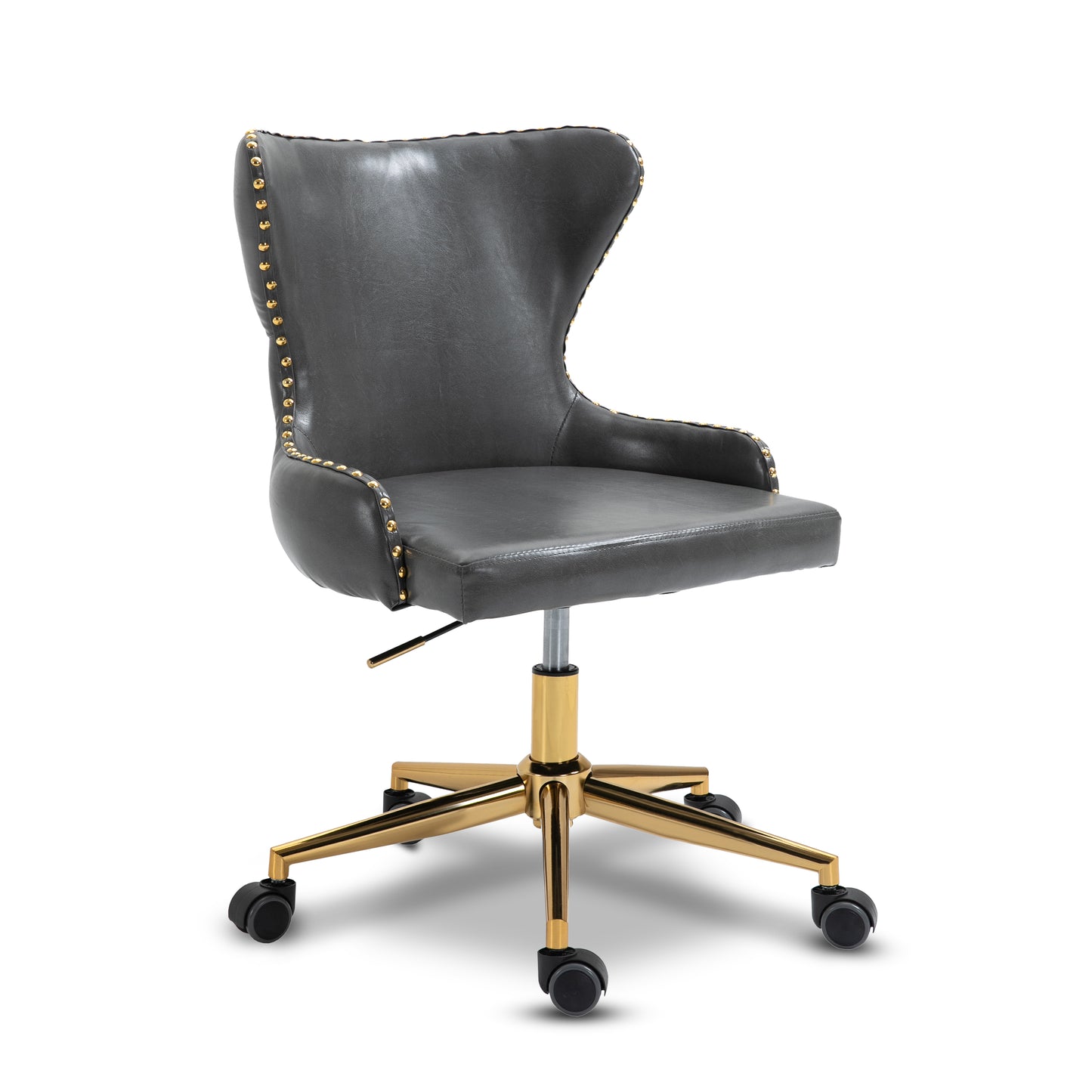 rigby grey vegan leather office chair