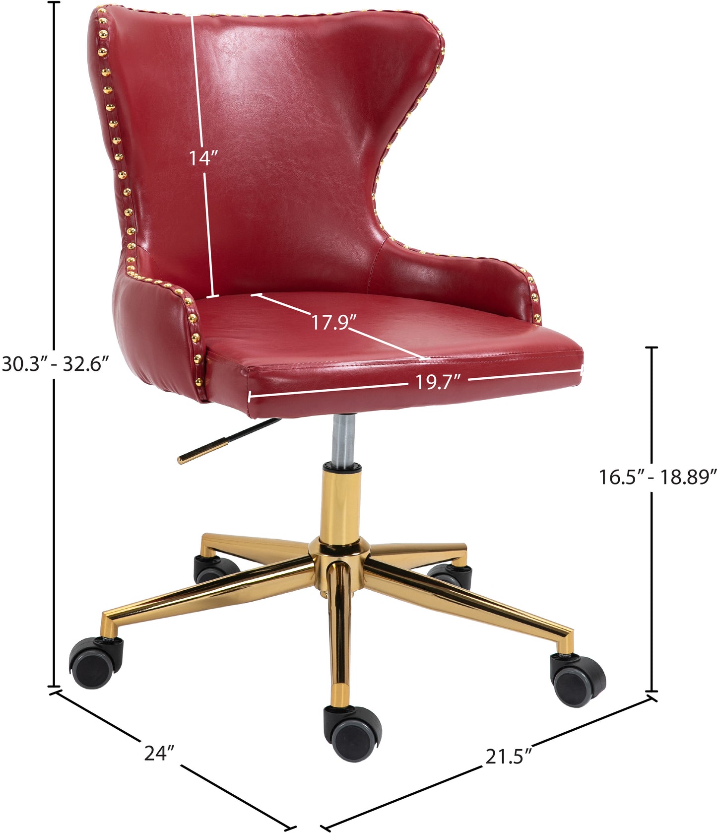 gallo red faux leather office chair red