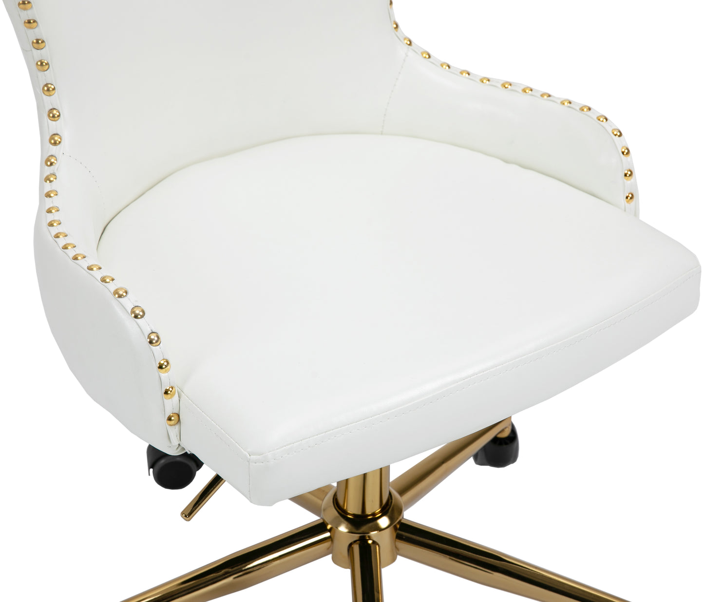 rigby white vegan leather office chair