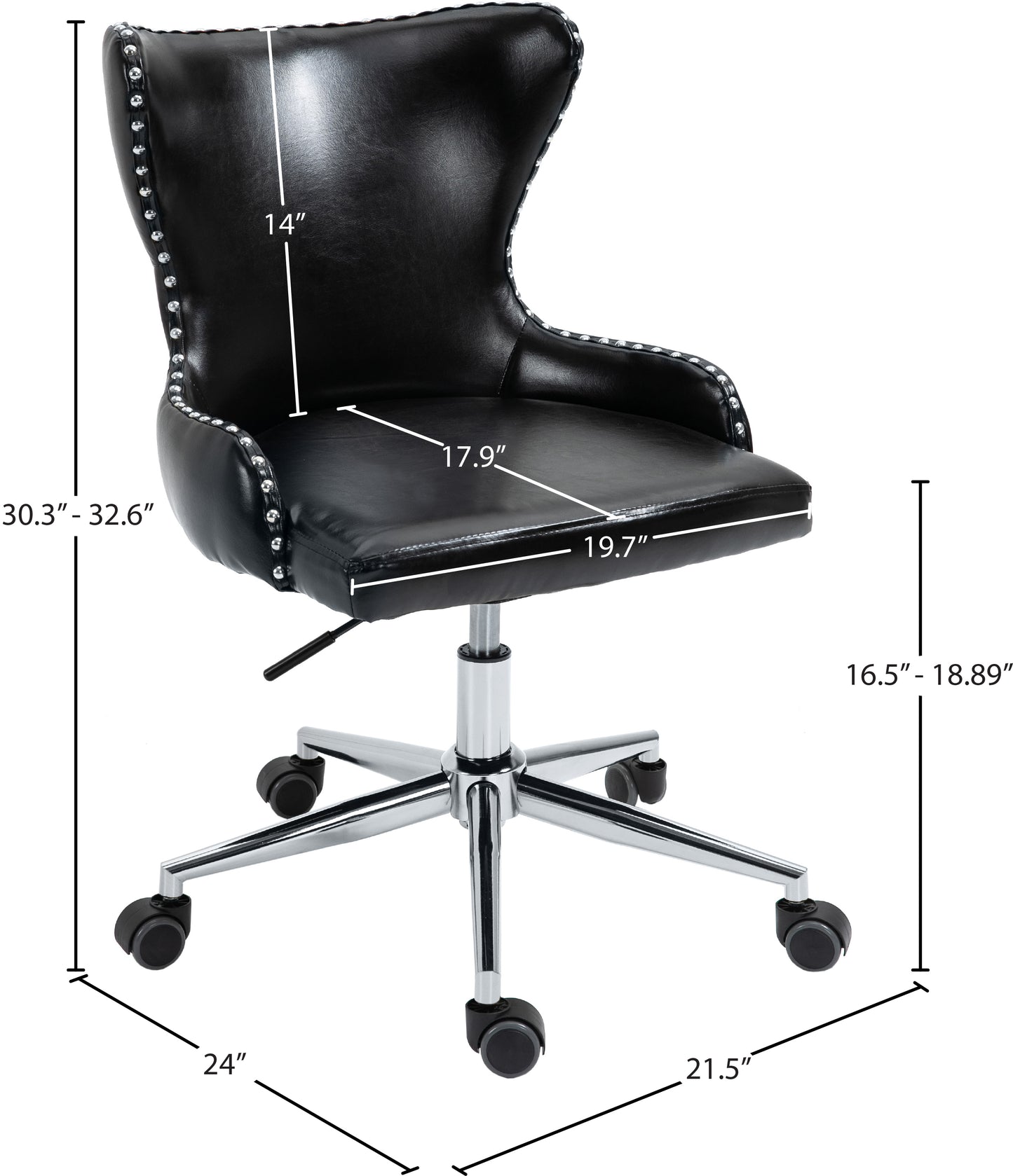 gallo black faux leather office chair black