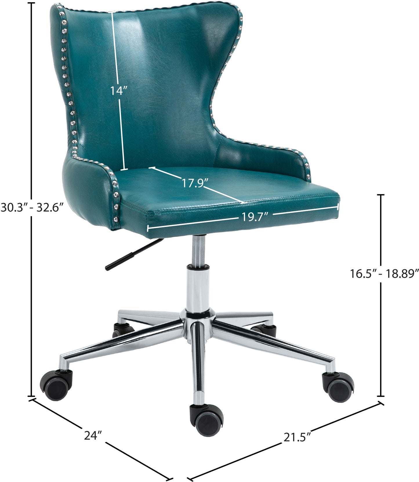 gallo blue faux leather office chair blue