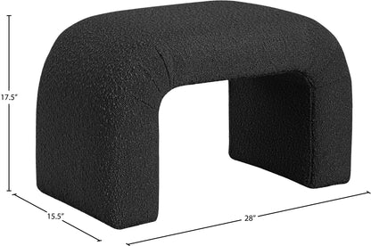 Fritz Black Boucle Fabric Bench Black