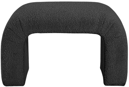 Myles Black Boucle Fabric Bench