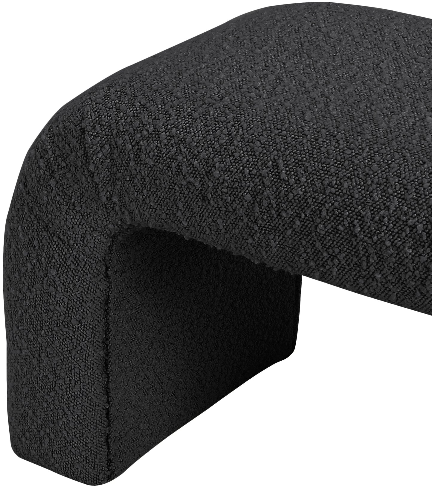 fritz black boucle fabric bench black