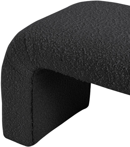 Fritz Black Boucle Fabric Bench Black