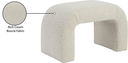 Fritz Cream Boucle Fabric Bench Cream