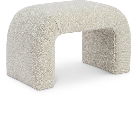 Myles Cream Boucle Fabric Bench