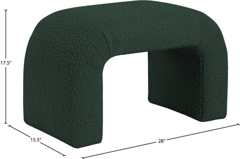 Fritz Green Boucle Fabric Bench Green