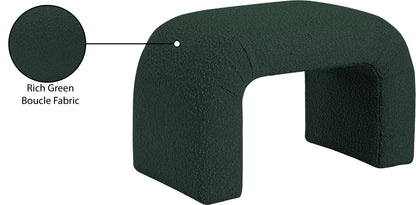 Fritz Green Boucle Fabric Bench Green