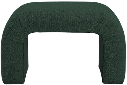 Myles Green Boucle Fabric Bench