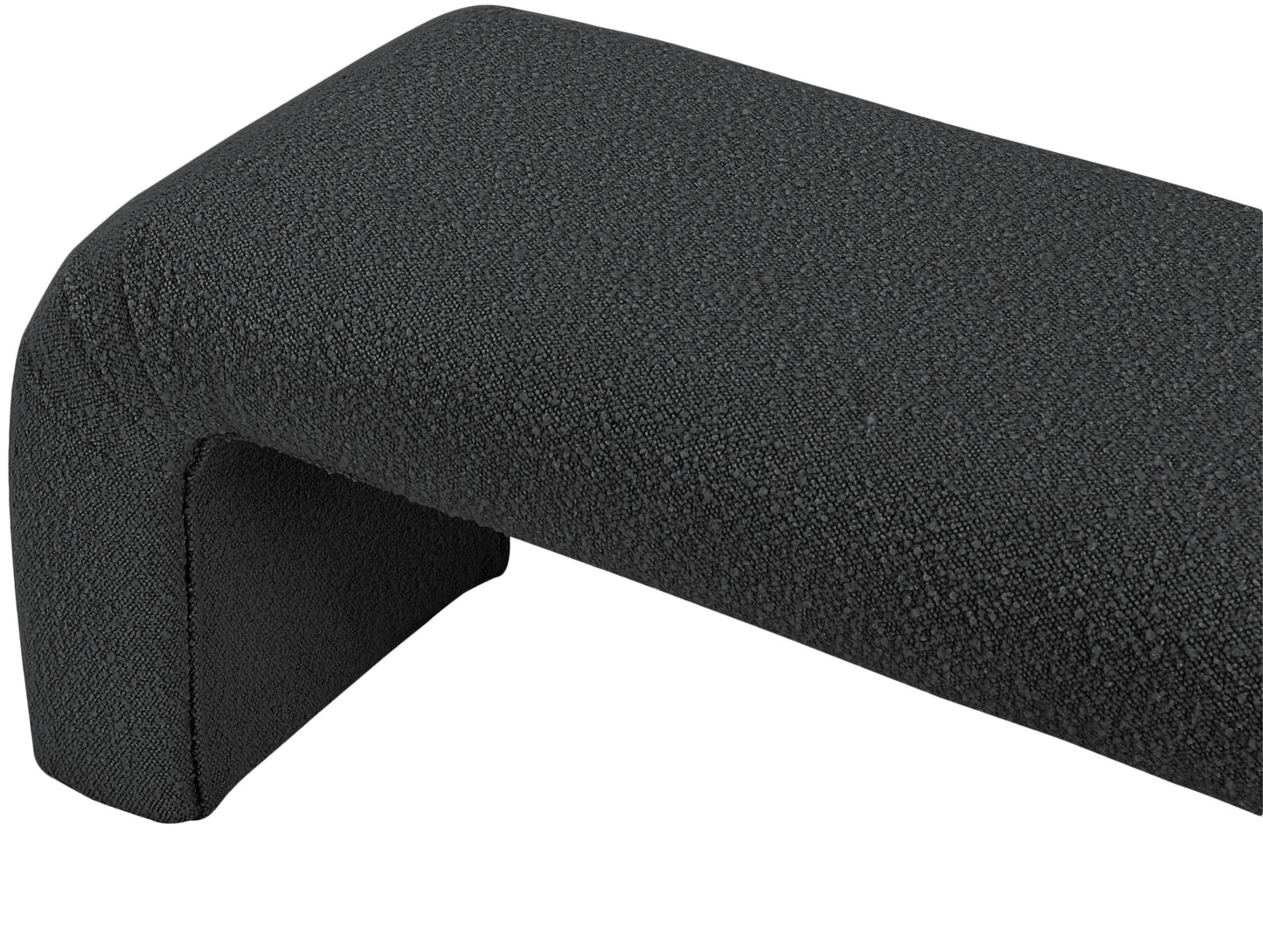 fritz black boucle fabric bench black