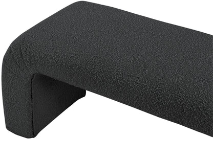 Fritz Black Boucle Fabric Bench Black