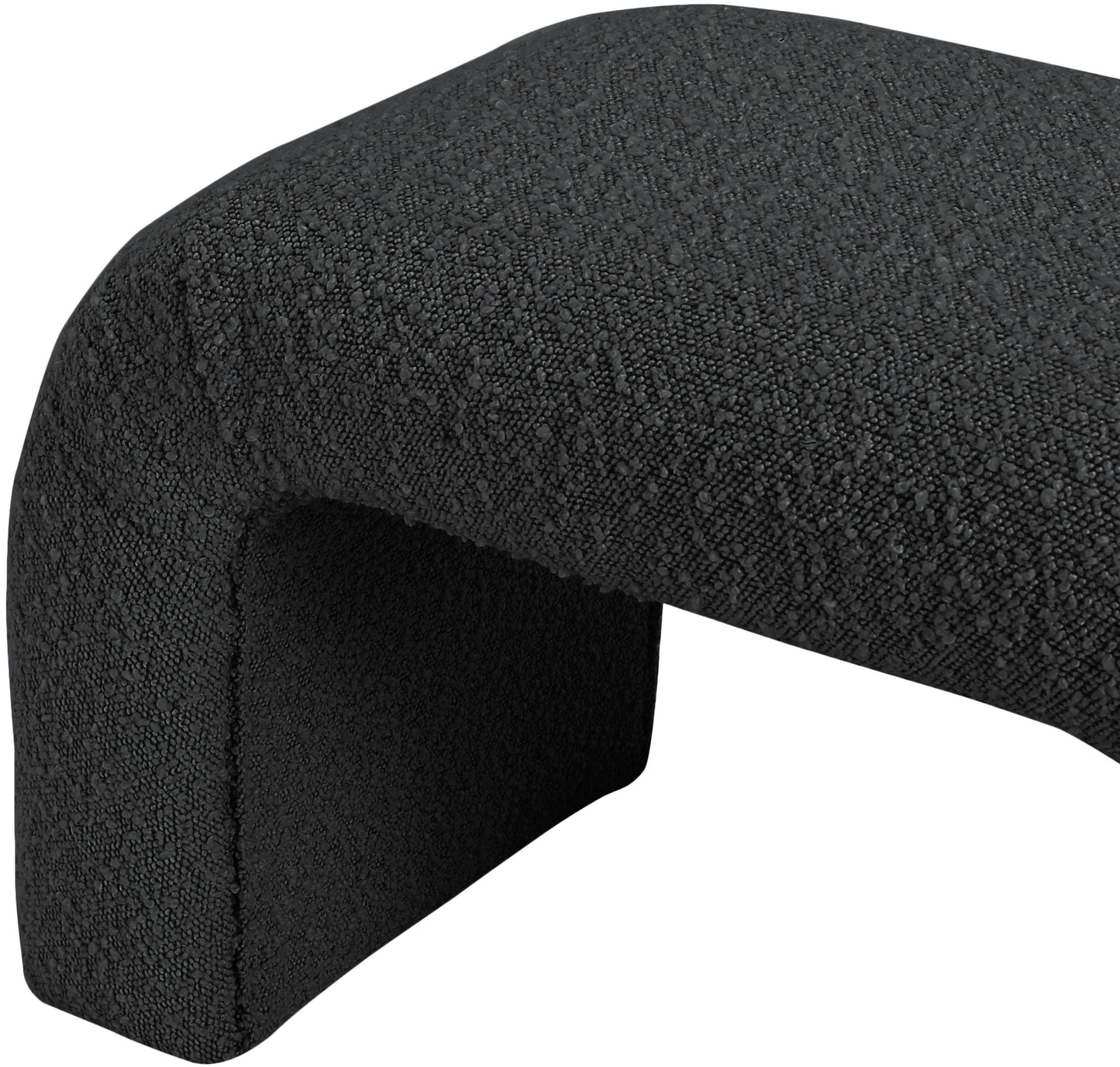 fritz black boucle fabric bench black