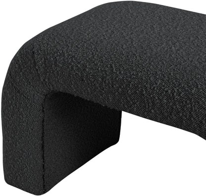 Fritz Black Boucle Fabric Bench Black