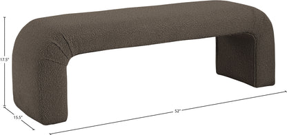 Fritz Brown Boucle Fabric Bench Brown