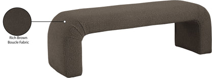 Fritz Brown Boucle Fabric Bench Brown