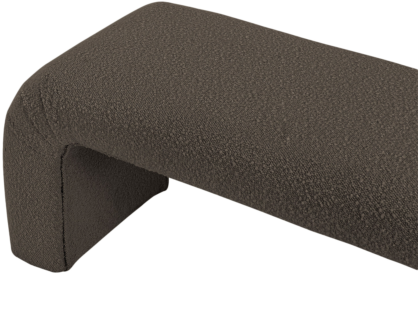 fritz brown boucle fabric bench brown