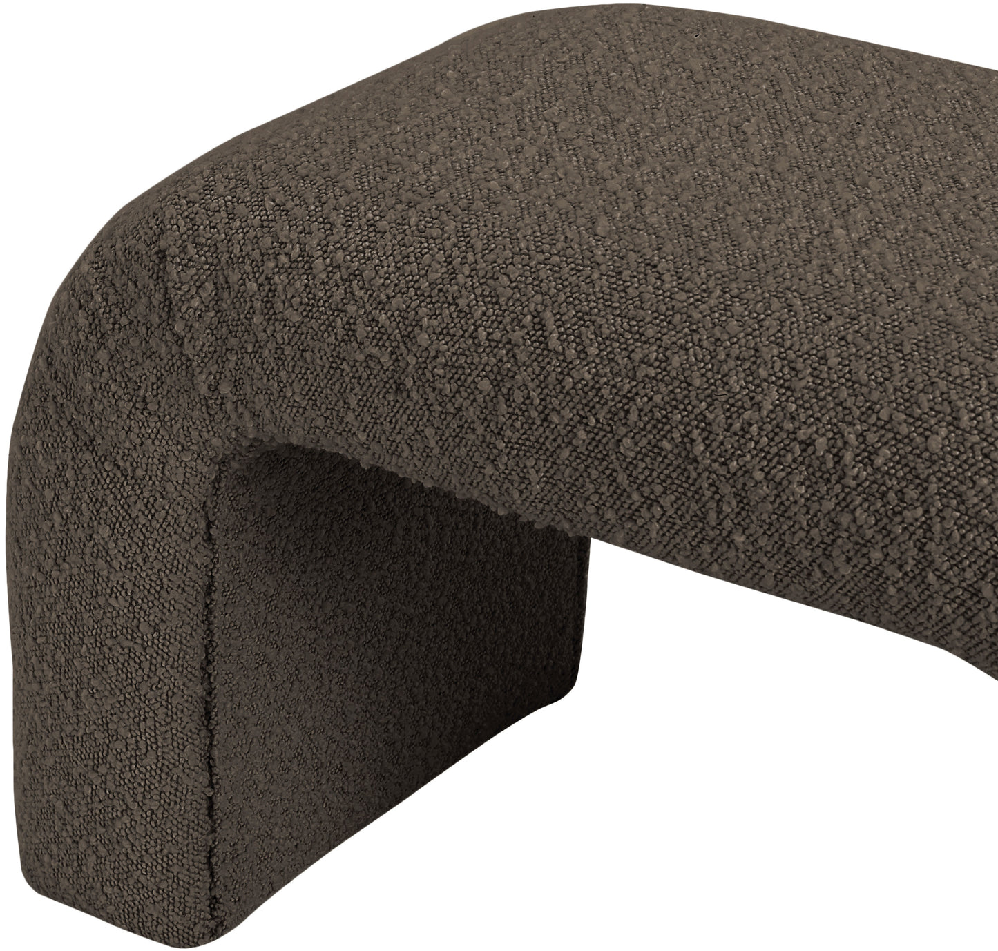 fritz brown boucle fabric bench brown