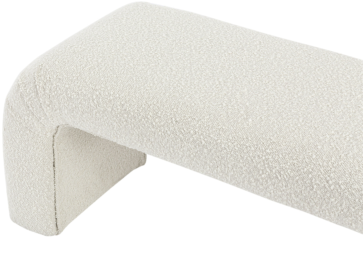 fritz cream boucle fabric bench cream