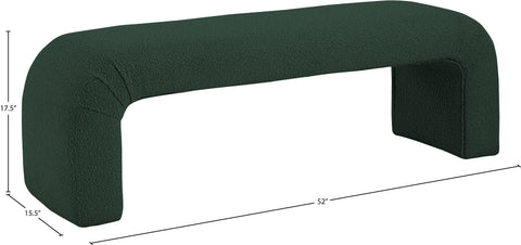 Fritz Green Boucle Fabric Bench Green