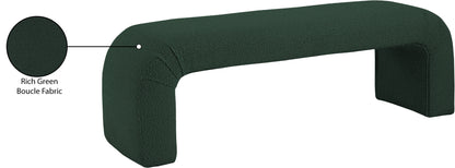 Fritz Green Boucle Fabric Bench Green