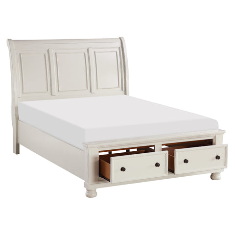 Spivey (3)Queen Sleigh Platform Bed with Footboard Storage