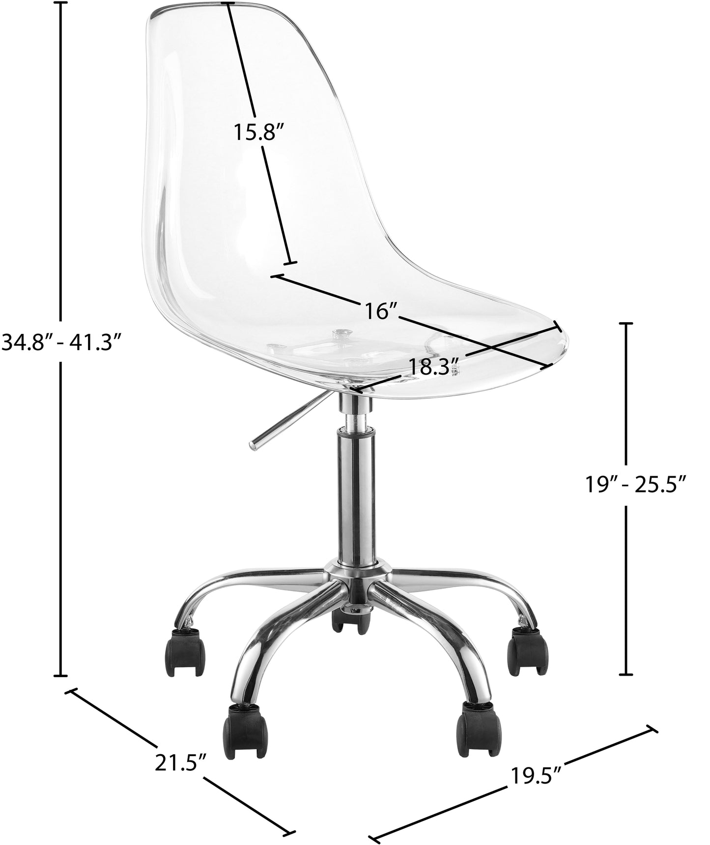 flynn chrome office chair chrome
