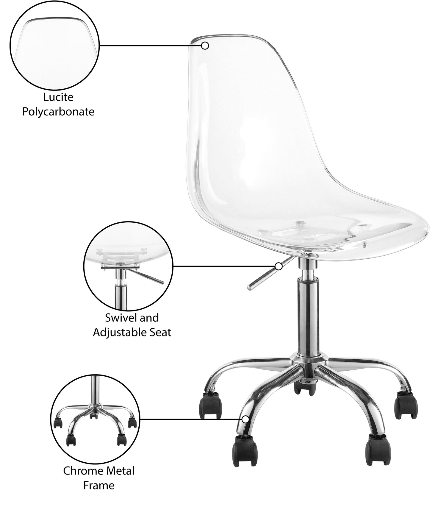 flynn chrome office chair chrome