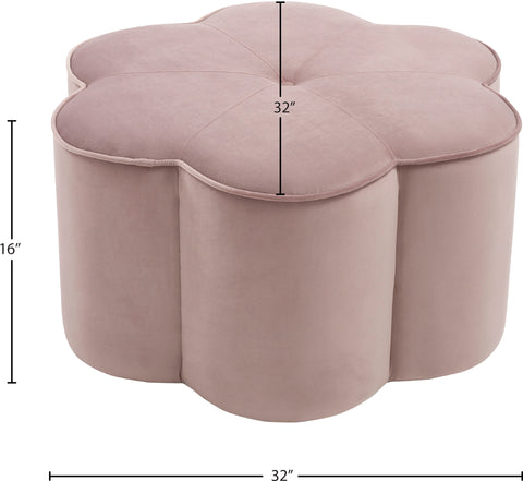 Flora Pink Velvet Ottoman Pink