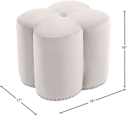 Felix Cream Velvet Ottoman Cream