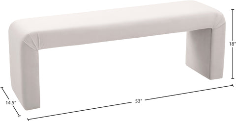 Eva Cream Velvet Bench Cream