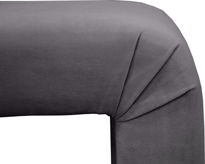 Eva Grey Velvet Bench Grey