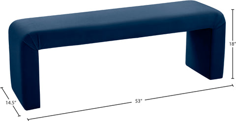 Eva Navy Velvet Bench Navy