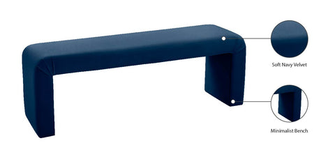 Eva Navy Velvet Bench Navy