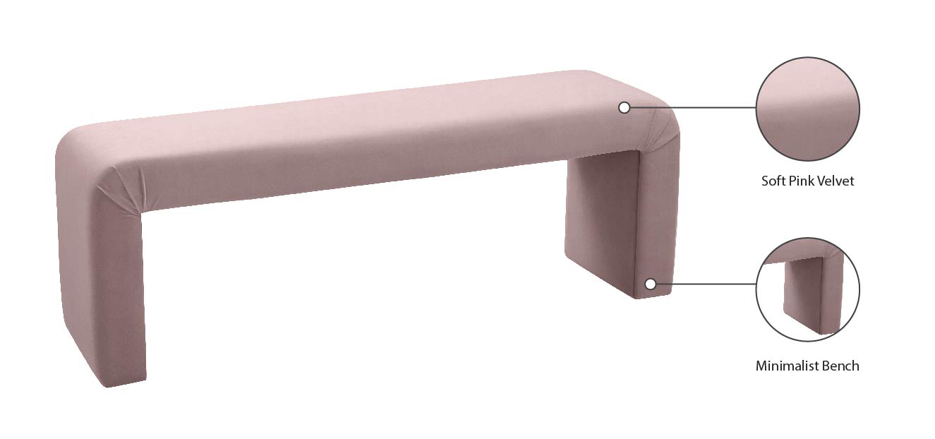 eva pink velvet bench pink