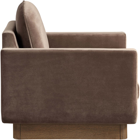 Harlow Brown Velvet Performance Fabric Upholstered Accent Chair, 1 Piece