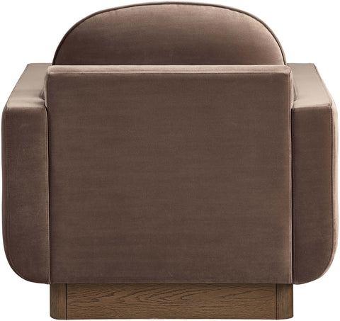 Harlow Brown Velvet Performance Fabric Upholstered Accent Chair, 1 Piece