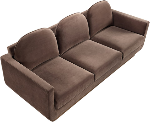 Harlow 89" Brown Velvet Performance Fabric Upholstered Sofa, 1 Piece