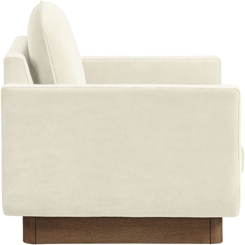 Harlow Cream Velvet Performance Fabric Upholstered Accent Chair, 1 Piece