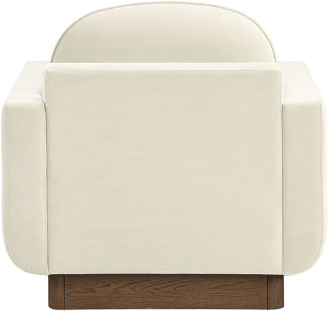 Harlow Cream Velvet Performance Fabric Upholstered Accent Chair, 1 Piece