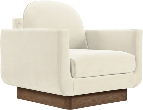 Harlow Cream Velvet Performance Fabric Upholstered Accent Chair, 1 Piece