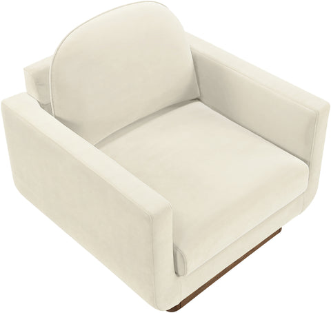 Harlow Cream Velvet Performance Fabric Upholstered Accent Chair, 1 Piece