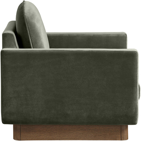 Harlow Green Velvet Performance Fabric Upholstered Accent Chair, 1 Piece