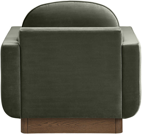 Harlow Green Velvet Performance Fabric Upholstered Accent Chair, 1 Piece