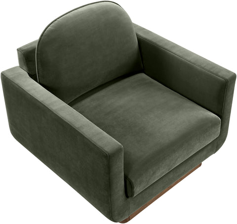 Harlow Green Velvet Performance Fabric Upholstered Accent Chair, 1 Piece