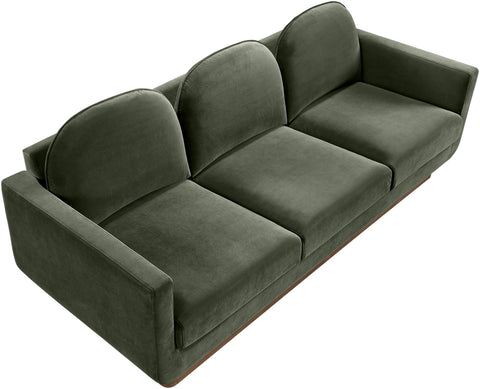 Harlow 89" Green Velvet Performance Fabric Upholstered Sofa, 1 Piece