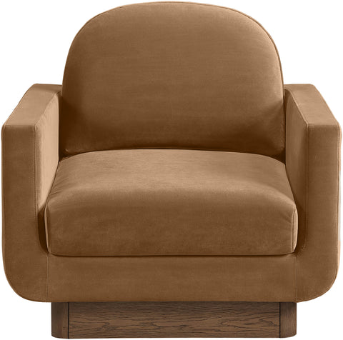 Harlow Saddle Velvet Performance Fabric Upholstered Accent Chair, 1 Piece