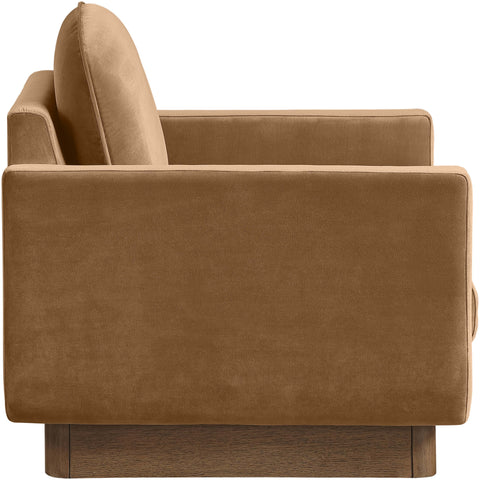 Harlow Saddle Velvet Performance Fabric Upholstered Accent Chair, 1 Piece