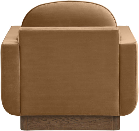 Harlow Saddle Velvet Performance Fabric Upholstered Accent Chair, 1 Piece